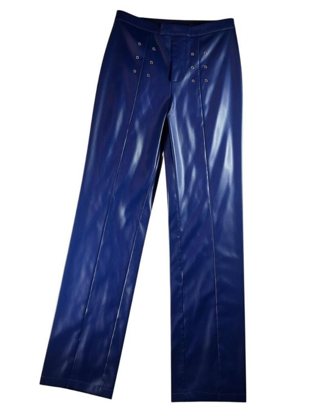 Reclaimed Vintage Blue Leather Grommet Pants